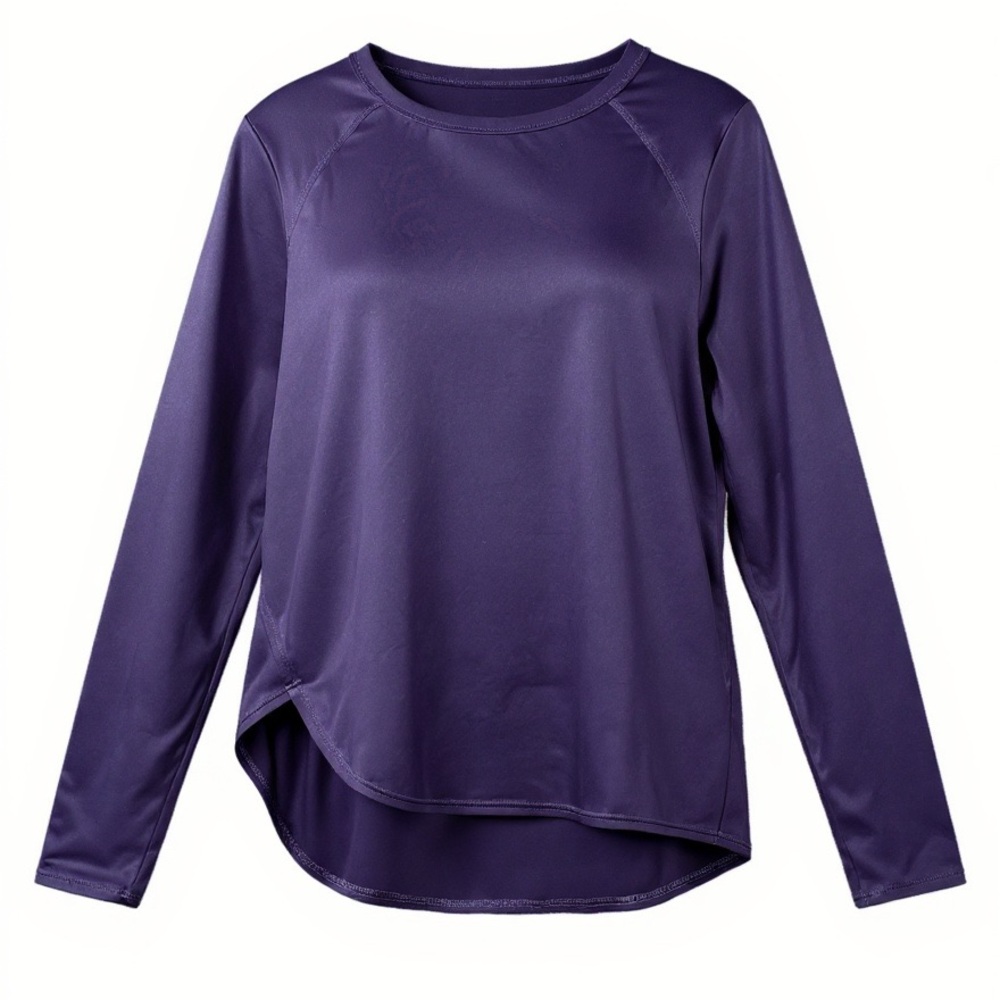 Z by Zella Purple Long Sleeve Athletic Top Asymmetrical Hem Stretch Workout S